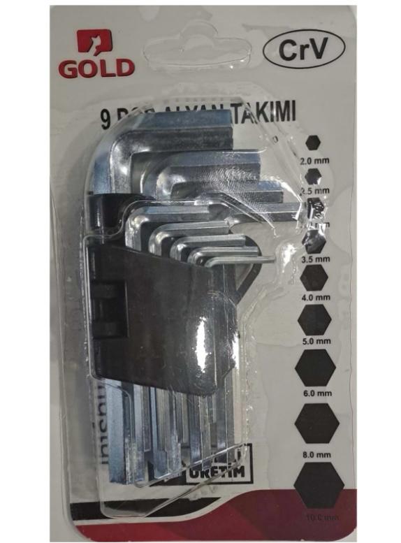  GOLD 9 Parça Alyan Takımı Çelik  